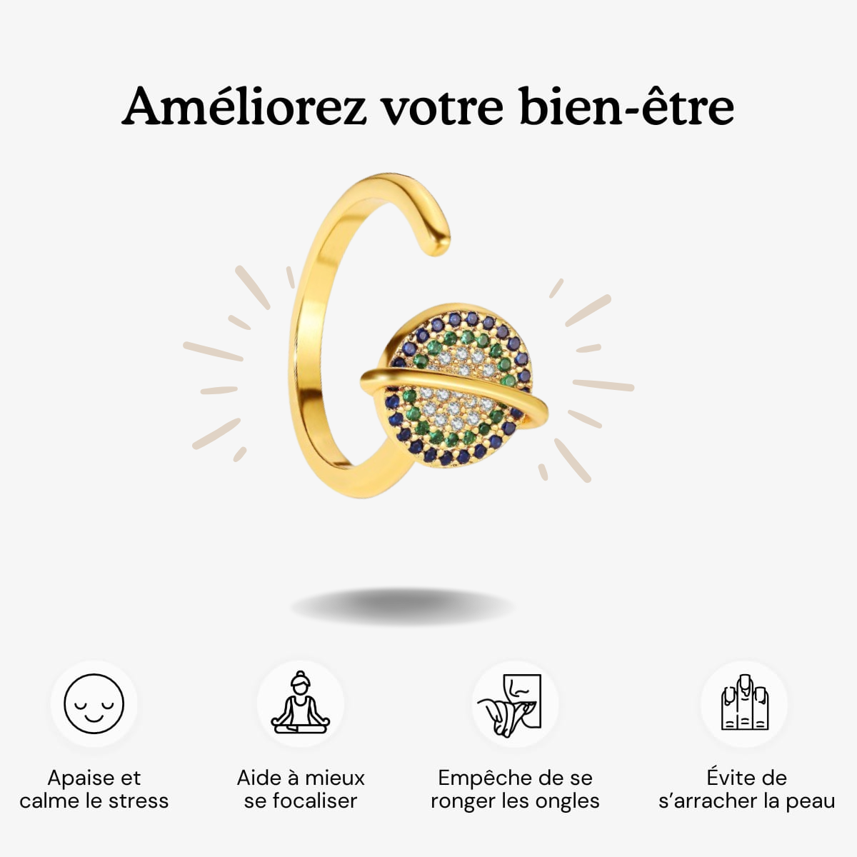 Bague Anti-Stress - Saturne